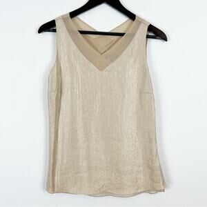 Vintage Coldwater Creek Gold Silky Blouse Size Petite Small